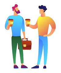 Image showing Two businessmen on coffee break vector illustration.