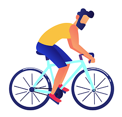 Image showing Businessman riding a bike vector illustration.