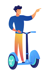 Image showing Businessman riding scooter vector illustration.