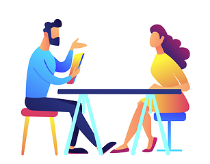 Image showing Employer and candidate at job interview vector illustration.