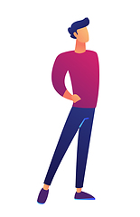 Image showing Businessman standing with hands inthe pockets vector illustration.