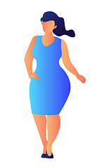 Image showing Plus size model in dress vector illustration.