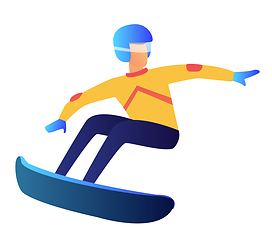 Image showing Snowboarder riding vector illustration.