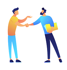 Image showing Two businessmen shaking hands vector illustration.