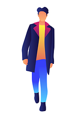 Image showing Stylish handsome male model in fashion coat vector illustration.