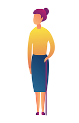 Image showing Senior woman standing with a cane vector illustration.