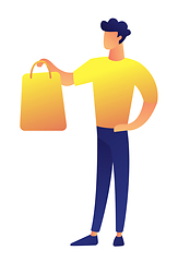 Image showing Businessman with shopping bag vector illustration.