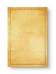 Image showing Closed old blank book with frame isolated on white