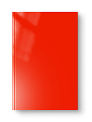 Image showing Closed red blank book isolated on white