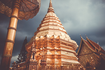 Image showing Wat Doi Suthep golden stupa, Chiang Mai, Thailand