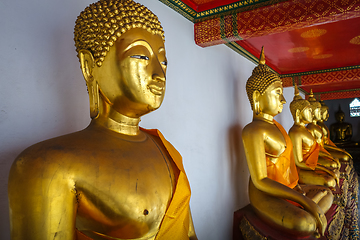 Image showing Buddha statues in Wat Pho, Bangkok, Thailand