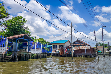 Image showing Traditional houses on Khlong, Bangkok, Thailand