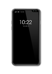 Image showing All-screen black smartphone mockup isolated on white. 3D render