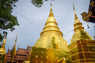 Image showing Wat Phra Singh golden stupa, Chiang Mai, Thailand