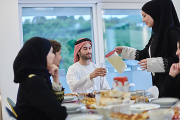 Image showing Muslim family having iftar together during Ramadan