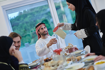 Image showing Muslim family having iftar together during Ramadan