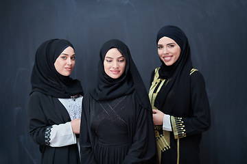 Image showing Portrait of Arab women wearing traditional clothes or abaya
