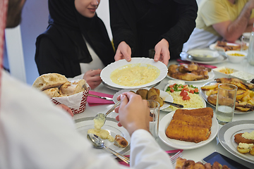 Image showing Muslim family having iftar together during Ramadan