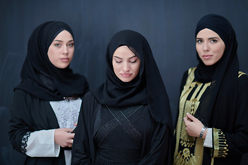 Image showing Portrait of Arab women wearing traditional clothes or abaya
