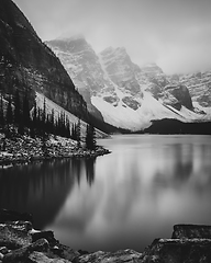 Image showing Moraine Lake Black and White