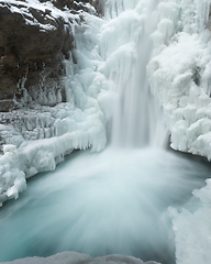 Image showing Johnston Canyon Lower Falls in Winter