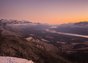 Image showing Mountain Sunset in Winter