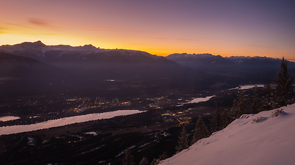 Image showing Mountain Sunset in Winter