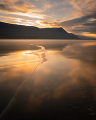 Image showing Frozen Lake Mountain silhouette