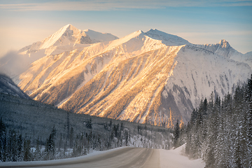 Image showing Mountain Highway in Winter