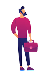 Image showing Businessman with briefcase vector illustration.