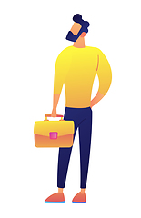 Image showing Businessman with briefcase vector illustration.