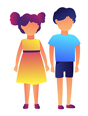 Image showing Boy and girl standing together vector illustration.