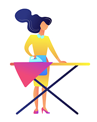 Image showing Woman ironing clothes vector illustration.