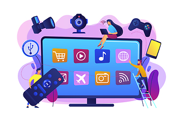 Image showing Smart TV accessories concept vector illustration.
