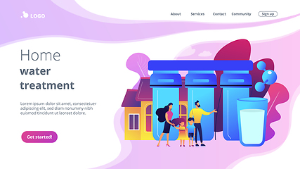 Image showing Water filtering system concept landing page.