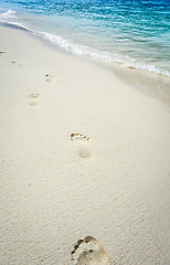 Image showing footprints on a tropical beach