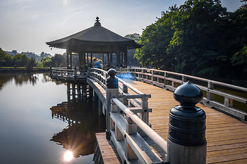 Image showing Ukimido Pavillion on water in Nara park, Japan