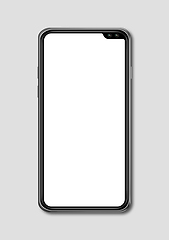 Image showing All-screen blank smartphone mockup isolated on grey. 3D render