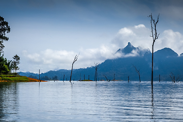 Image showing Morning on Cheow Lan Lake, Khao Sok National Park, Thailand
