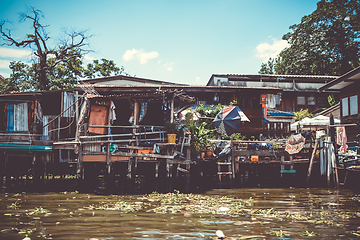Image showing Traditional houses on Khlong, Bangkok, Thailand