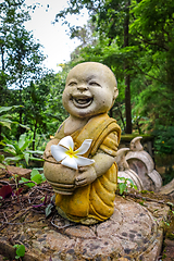 Image showing Buddha statue in jungle, Wat Palad, Chiang Mai, Thailand