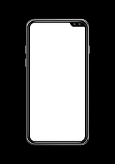 Image showing All-screen blank smartphone mockup isolated on black. 3D render