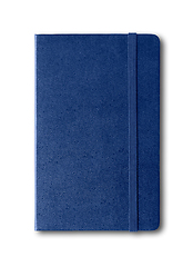 Image showing Marine blue closed notebook isolated on white