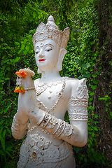 Image showing Buddha statue in jungle, Wat Palad, Chiang Mai, Thailand