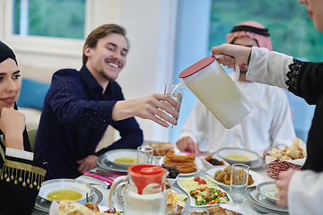 Image showing Muslim family having iftar together during Ramadan