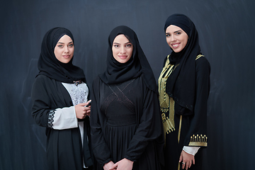 Image showing Portrait of Arab women wearing traditional clothes or abaya