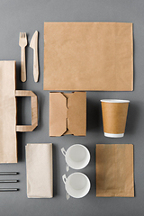 Image showing disposable paper takeaway food packing stuff