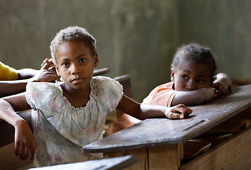 Image showing Malagasy school children in classroom, Madagascar