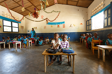 Image showing Malagasy school children in classroom, Madagascar