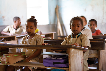 Image showing Malagasy school children in classroom, Madagascar